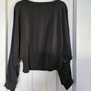 Express Satin Like Dolman Sleeve Top | Black | Large